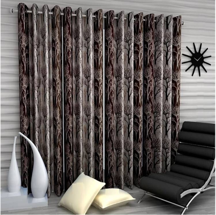 STAMEN 214 cm (7 ft) Polyester Door Curtain (Pack Of 4)