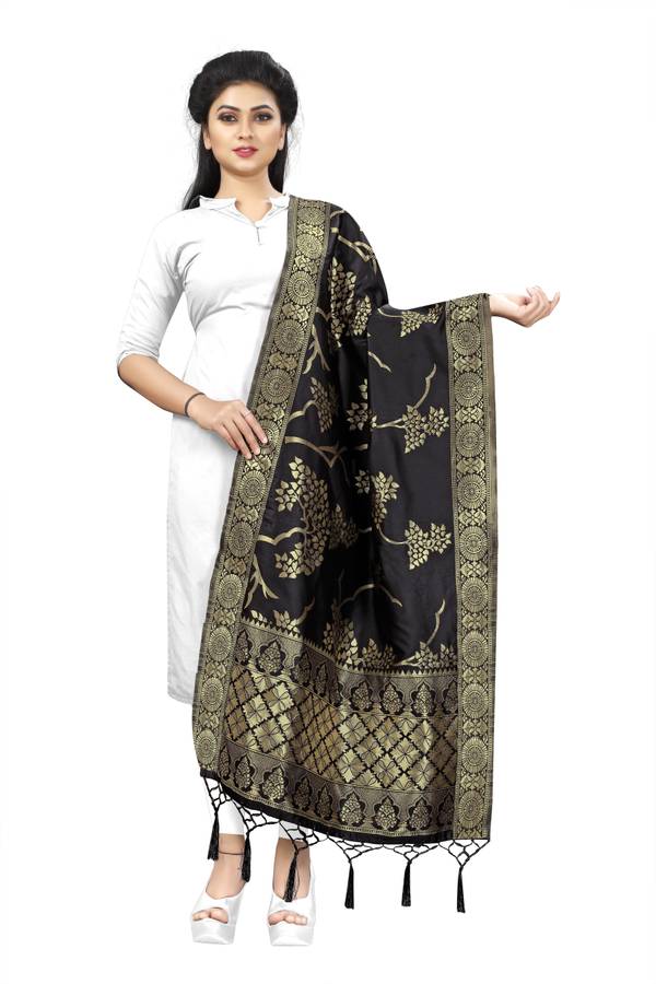 Polyester Woven Black Women Dupatta