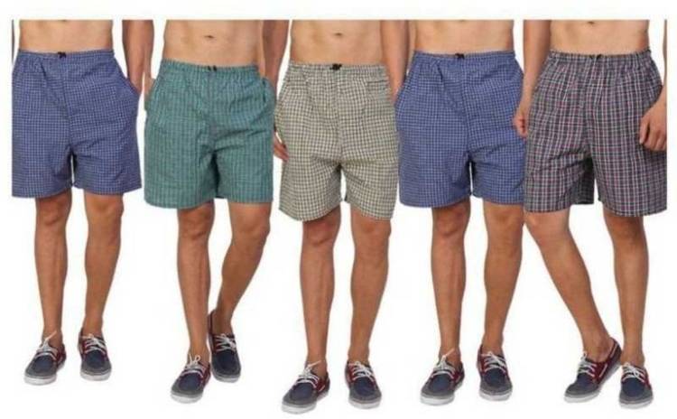 Checkered Men Multicolor Night Shorts