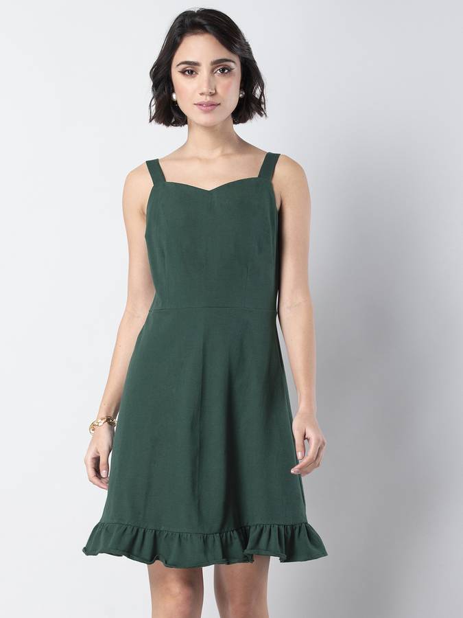 Women Skater Green Dress