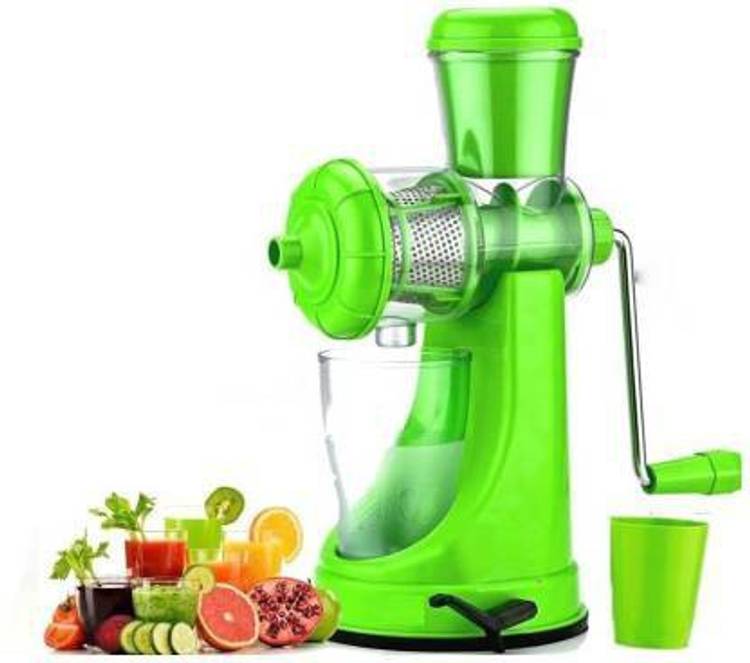 yash fashion st 1 Fruit & Vegetable Manual Steel Handle Polypropylene Hand Juicer 0 Juicer (1 Jar, Green, clear)