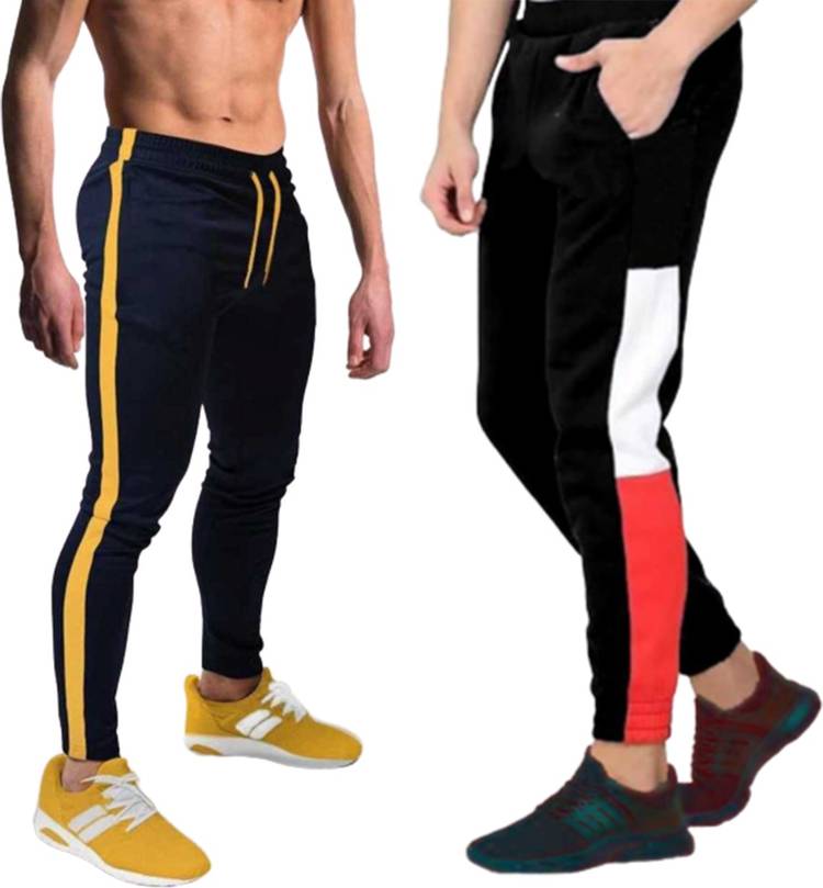 tracks pants combo lower men mens wear boys Solid Men Black Track Pants