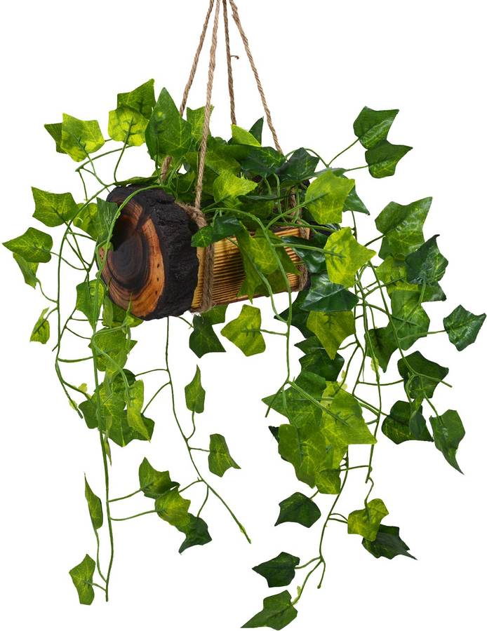 Flipkart Perfect Homes Artificial Falling Leaves Hanging in Wood Buckle Pot Wild Artificial Plant with Pot
