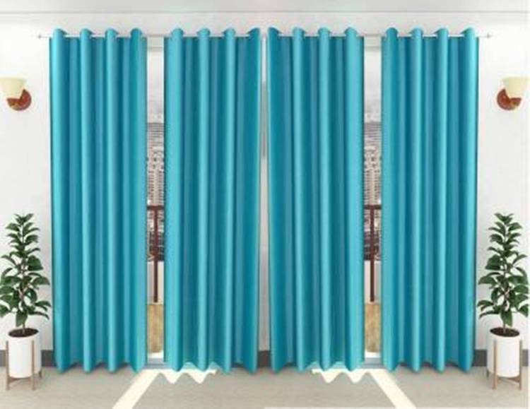 Batra Home Furnishing 213 cm (7 ft) Polyester Door Curtain (Pack Of 4)
