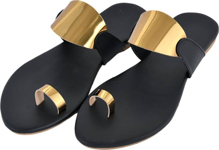 Women Gold Flats Sandal
