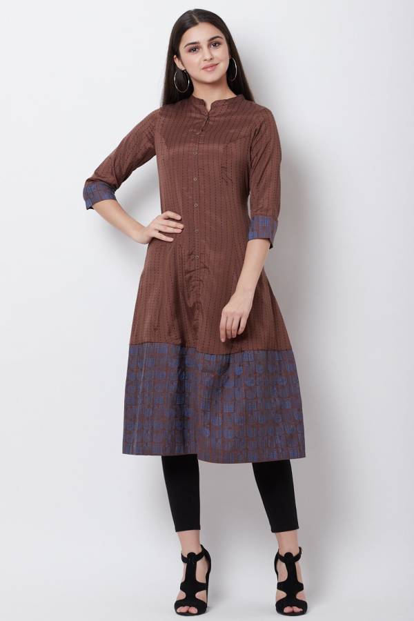 Women Dyed Pure Cotton Frontslit Kurta Price in India