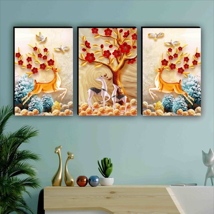 Flipkart Perfect Homes Large Panel Embossed 36 inch x 18 inch Painting