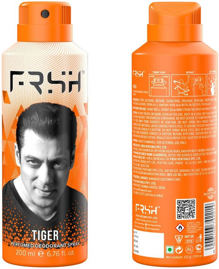 Frsh Dedorant Body Spray 200 ML-TIGER Perfume Body Spray  -  For Men & Women