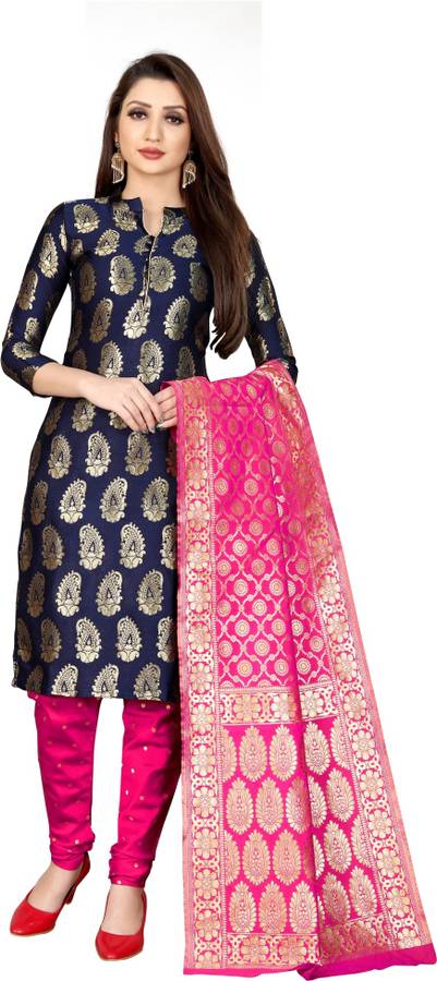 Jacquard Self Design, Printed Kurta & Churidar Material Price in India