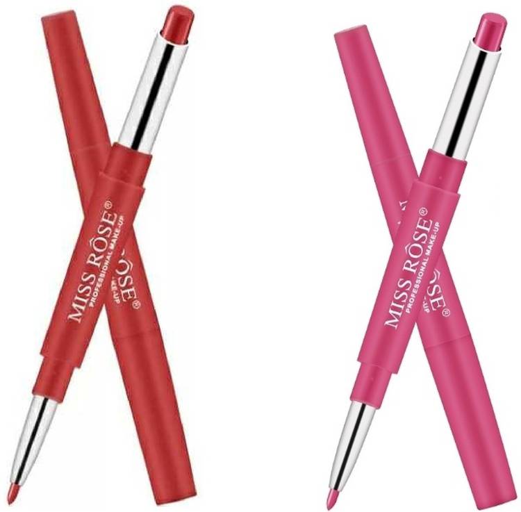 MISS ROSE Combo Of 2 Matte 2 in 1 LIP LINER & LIPSTICK Price in India