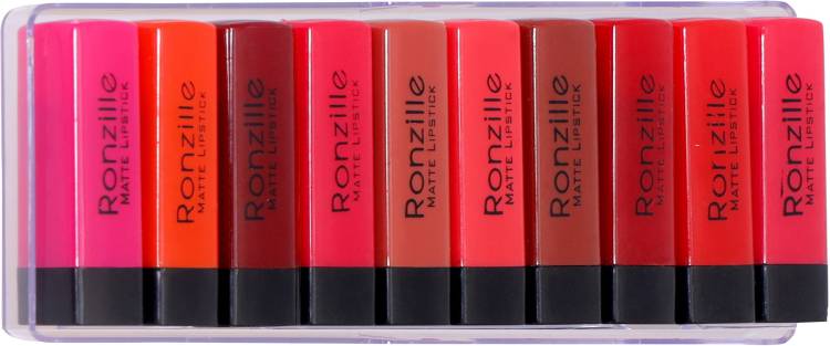 RONZILLE Pocket Mini Lipstick set of 10 Lipsticks Price in India