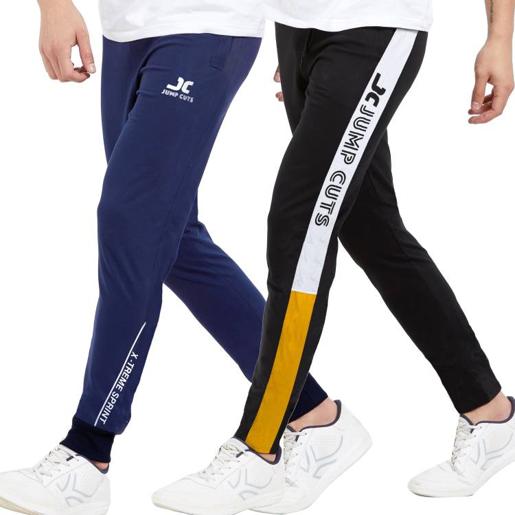 Printed Men Dark Blue, Black Track Pants