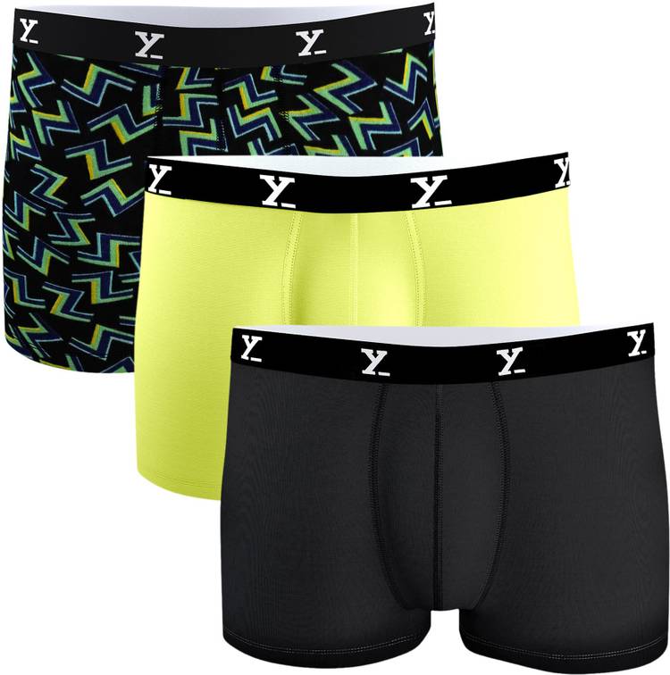 IntelliSoft Antimicrobial Micro Modal Printed (Pack of 3) Men Trunks