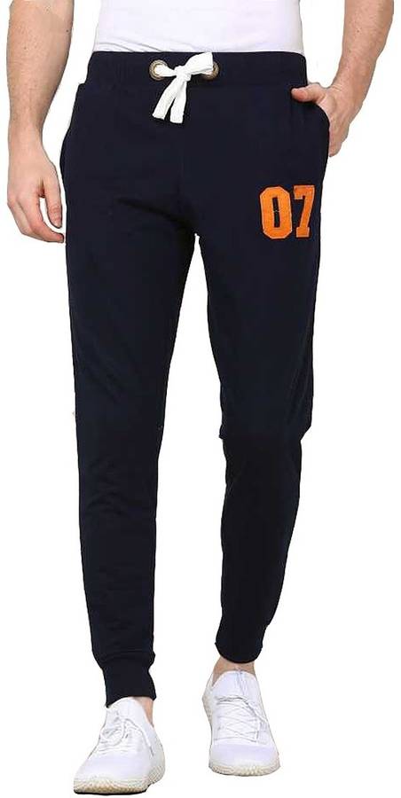 Solid Men Dark Blue Track Pants