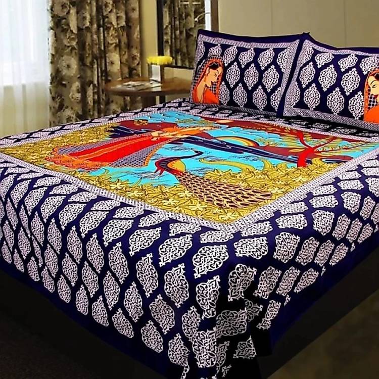 Dada Prints 250 TC Cotton Double King Printed Bedsheet