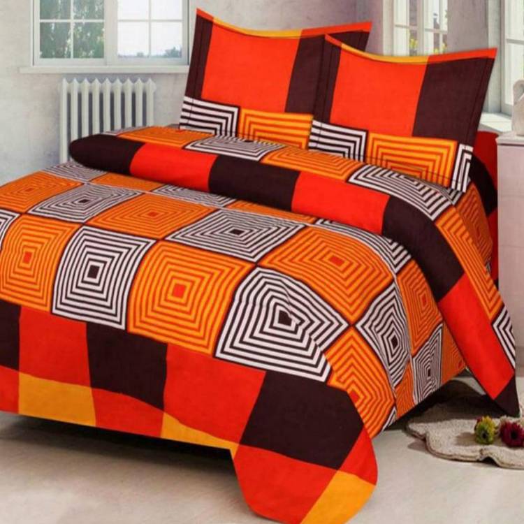 Sycenic Creations 200 TC Cotton Double Printed Bedsheet