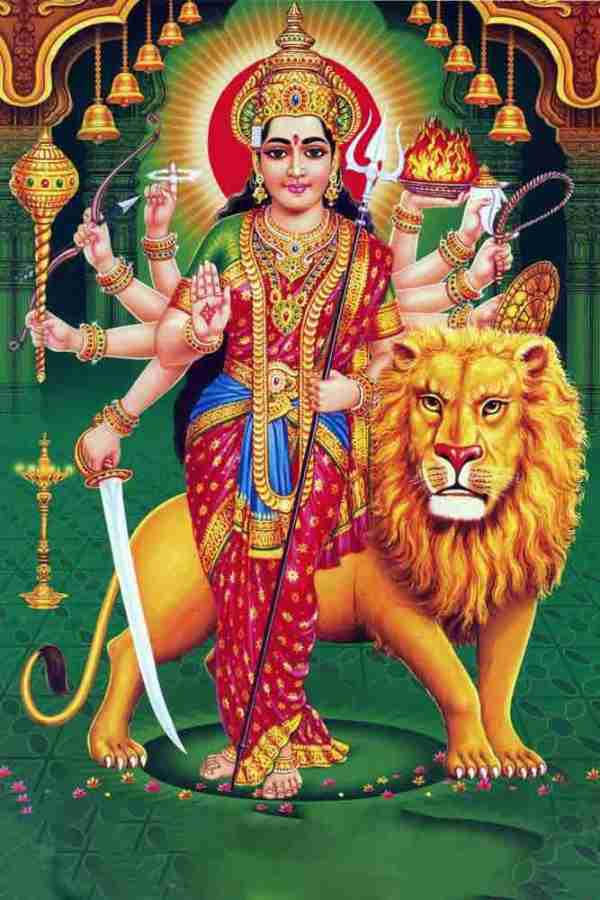 Goddess Durga | Ambe | Sherawali Maa Waterproof Vinyl Poster || can1706 ...