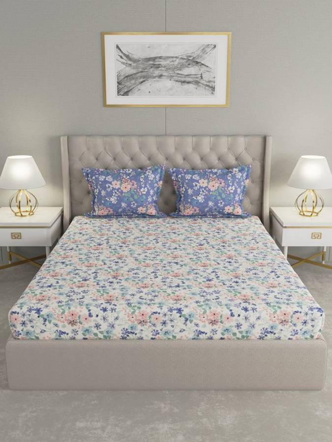 Raymond Home 144 TC Cotton Double Floral Bedsheet