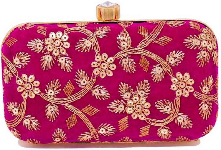 Casual, Party, Formal Pink  Clutch  - Regular Size Price in India