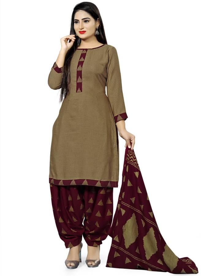 Cotton Geometric Print, Printed Salwar Suit Material