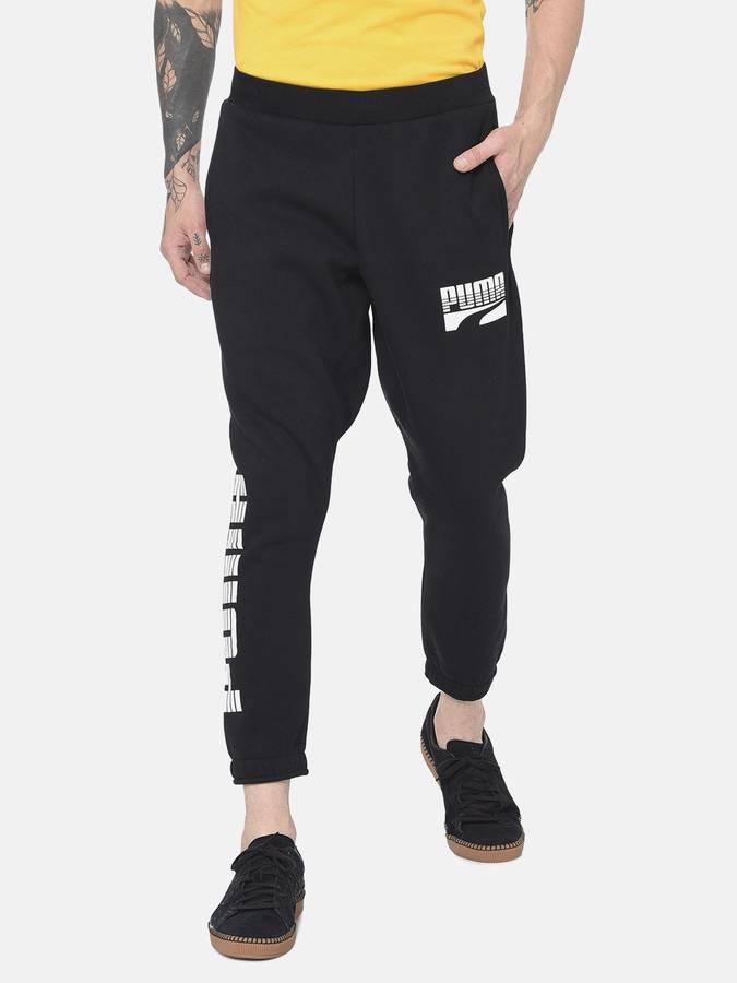 Printed Men Black Track Pants