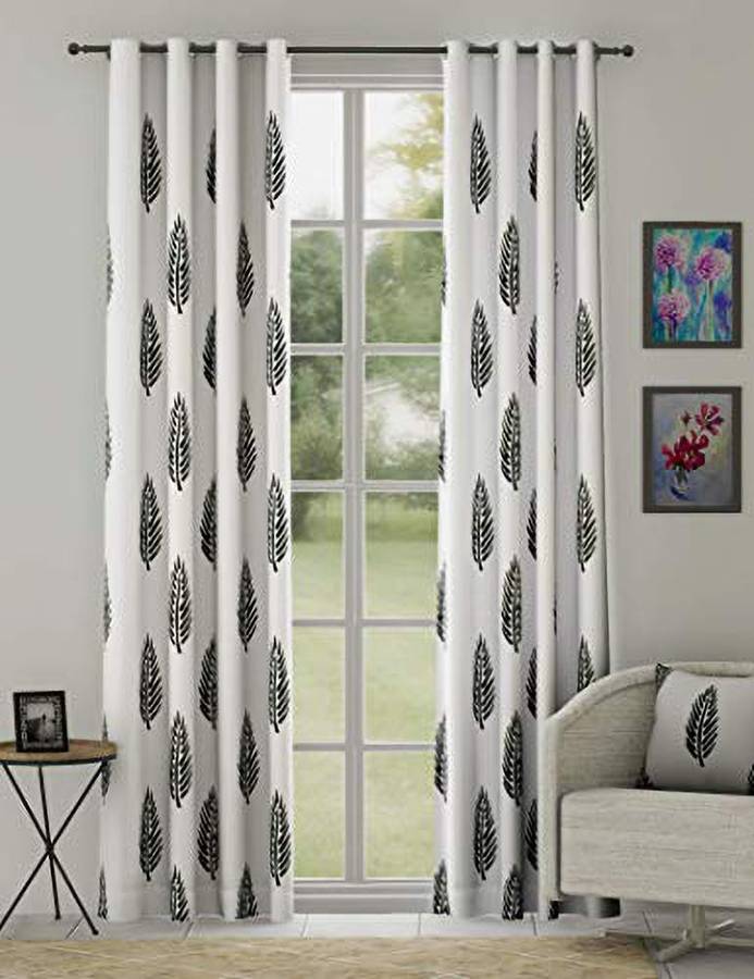 Linenwalas 213.36 cm (7 ft) Cotton Door Curtain (Pack Of 2)