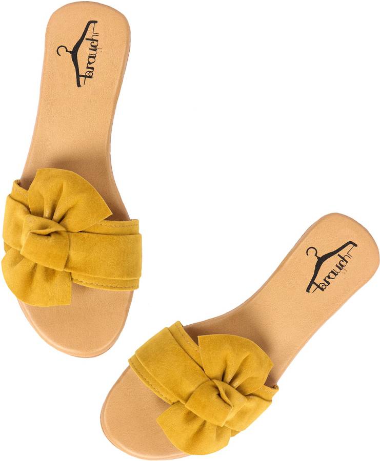 Women Yellow Flats Sandal Price in India