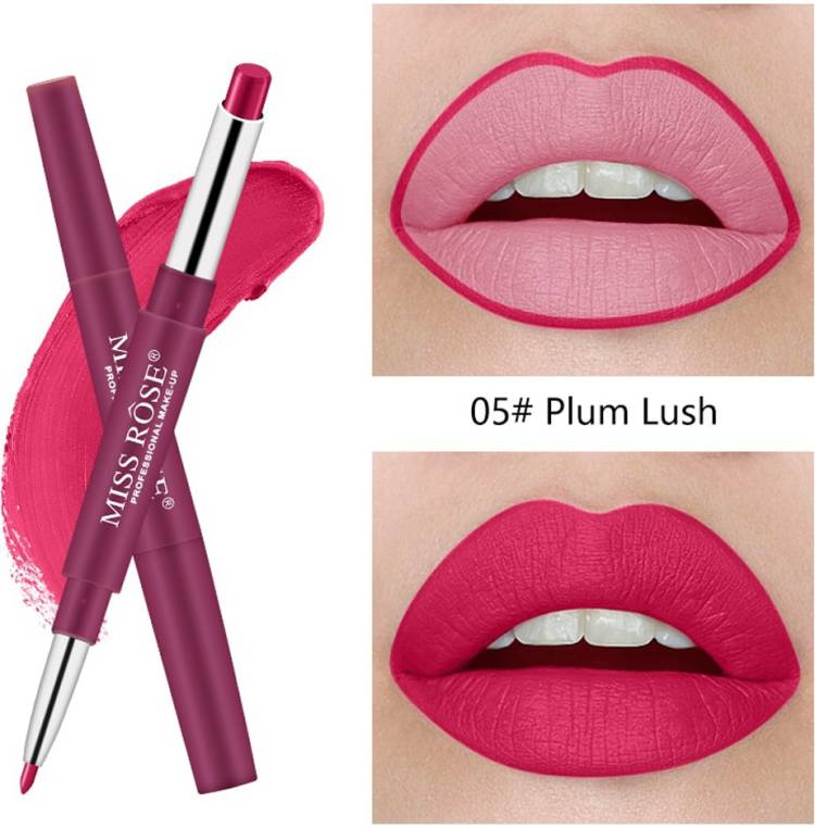 MISS ROSE 2 In 1 Matte Lip Stick And Lip Liner Pen Waterproof Lasting Nude Smooth Lipstick Pencil (5) - Pack of 1 Price in India