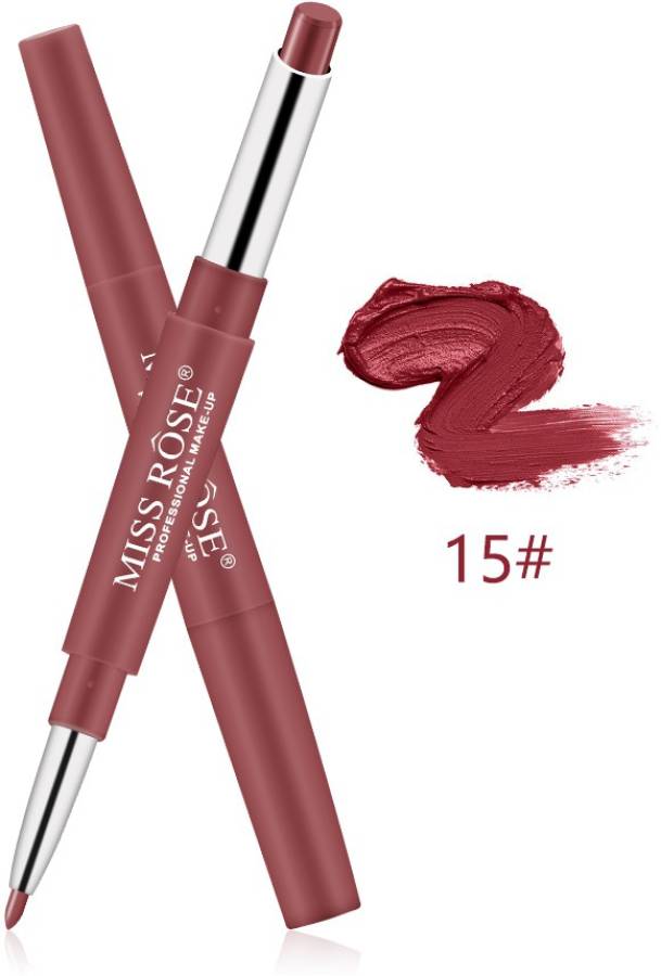 MISS ROSE Fabo 2 heads in 1 Lip liner and Lipstic (15) - Pack of 1 Price in India