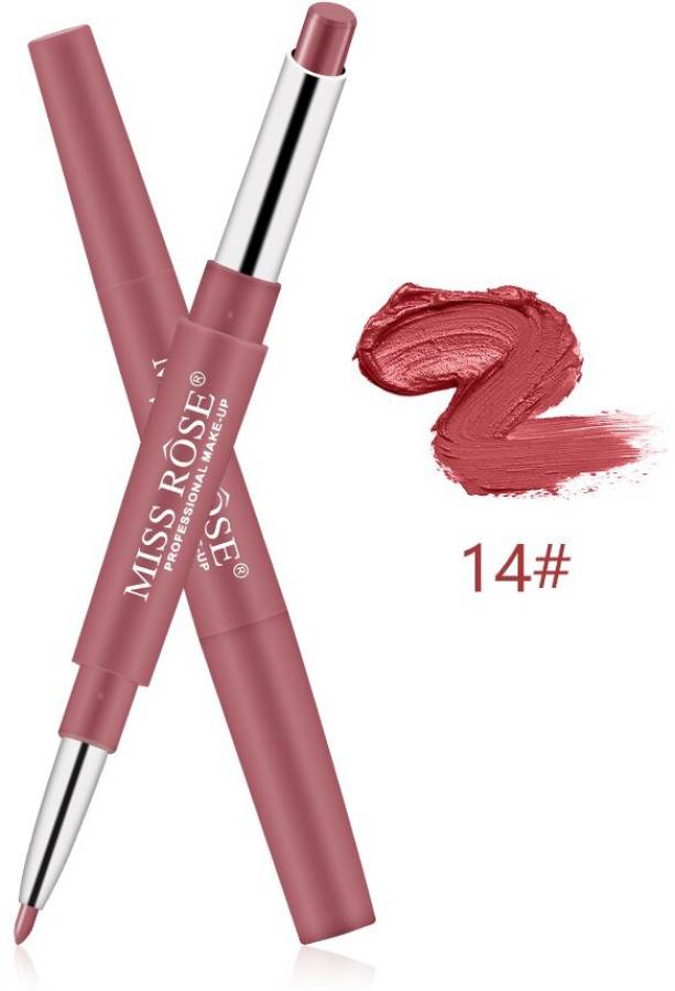 MISS ROSE 2 In 1 Sexy Waterproof Lasting Moisturizing Lip Liner Lipstic (14) Price in India