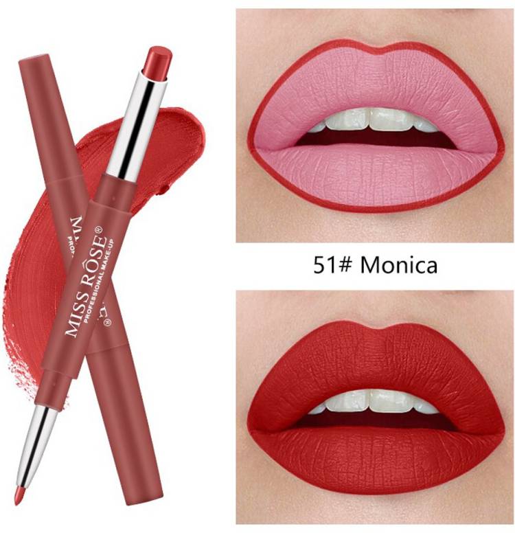 MISS ROSE High Quality 2 in 1 Lip Liner and Lipstic For Womens and Girls (MONICA) Price in India
