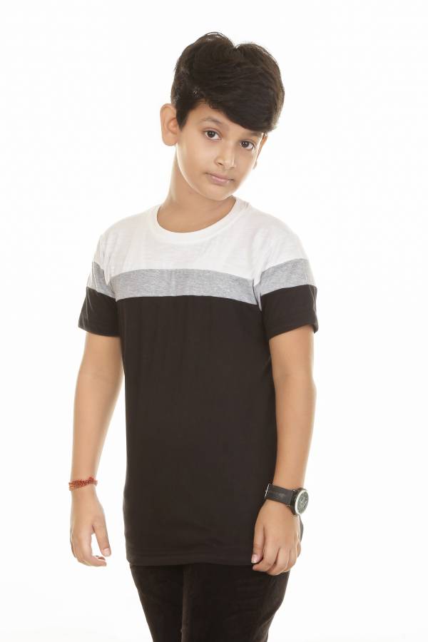 Boys Colorblock Cotton Blend T Shirt