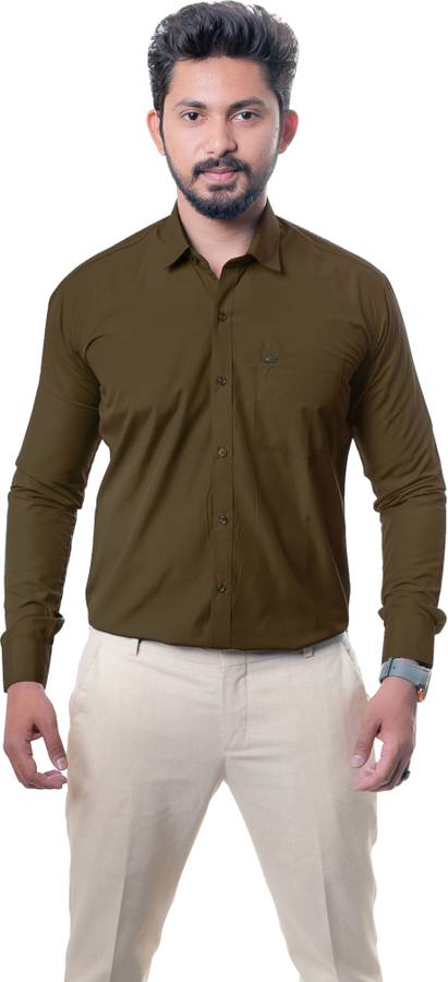 Men Solid Formal Cut Away Shirt