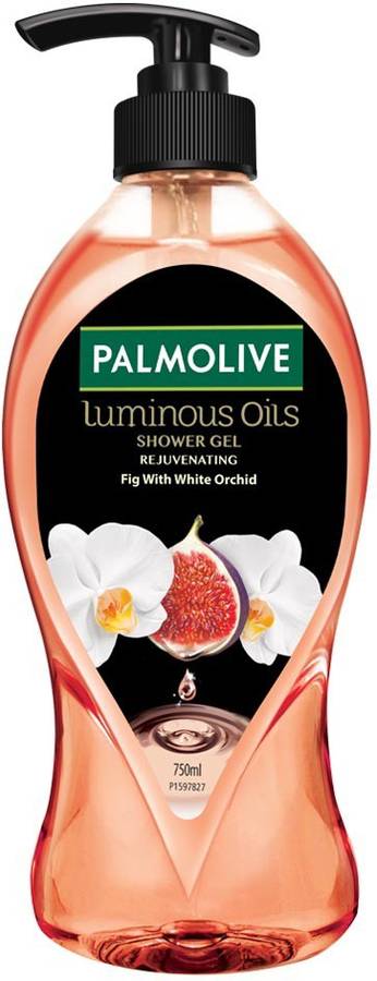 PALMOLIVE Luminous Oil Rejuvenating Body Wash, Gel Based Shower Gel with 100% Natural Fig Oil - pH Balanced, No Parabens, No Silicones (Pump)