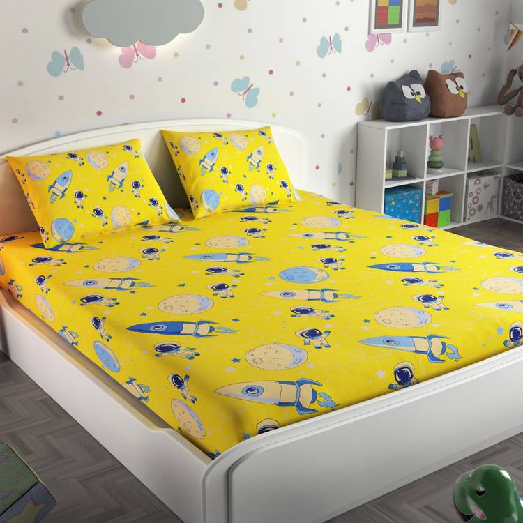 Miss&Chief 136 TC Cotton Double Printed Bedsheet