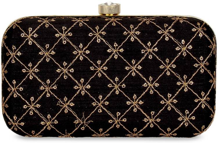 Casual, Party, Formal Black  Clutch  - Mini Price in India