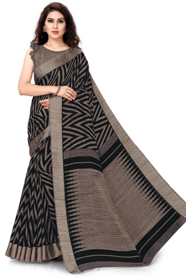 Printed Fashion Cotton Blend, Polycotton Saree