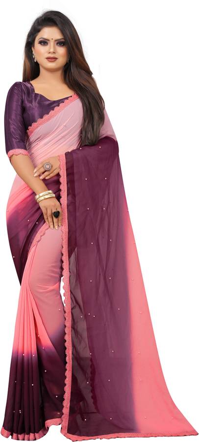 Self Design, Solid Bollywood Georgette Saree