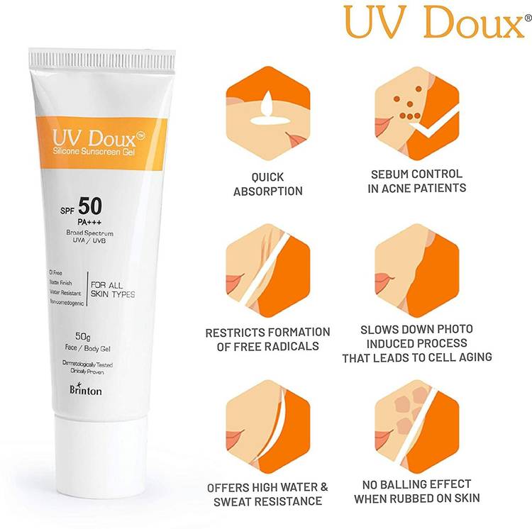 Brinton UV Doux Silicone Sunscreen Gel - SPF 50 PA+++ Price in India