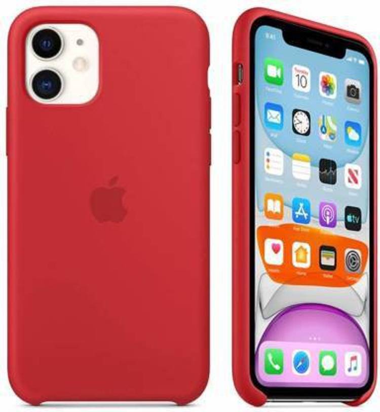 Cintlug Back Cover for Apple iPhone 12 (Red, Shock Proof, Silicon)