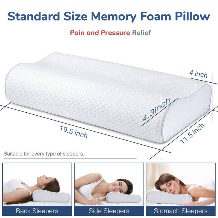 CYBUY Orthopedic Memory Foam Solid Orthopaedic Pillow Pack of 1