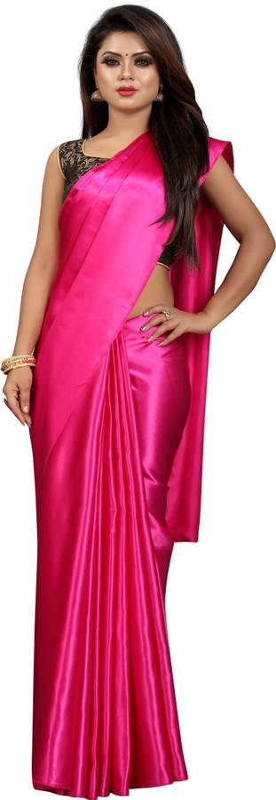 Plain Bollywood Satin Blend Saree