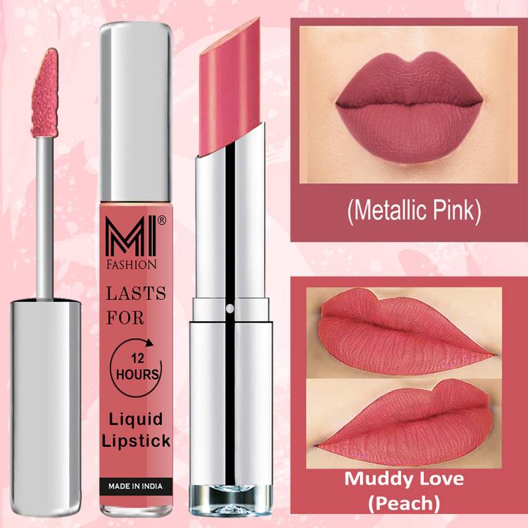 MI FASHION Made in India Lipstick Combo Offers 100% Veg Long Lasting Cruelty Free Code no 1128 Price in India