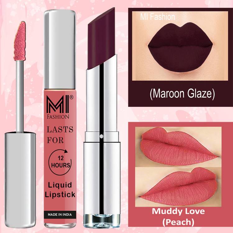 MI FASHION Made in India Lipstick Combo Offers 100% Veg Long Lasting Cruelty Free Code no 1127 Price in India