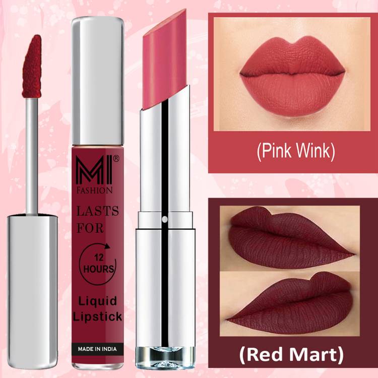 MI FASHION Made in India Lipstick Combo Offers 100% Veg Long Lasting Cruelty Free Code no 1181 Price in India