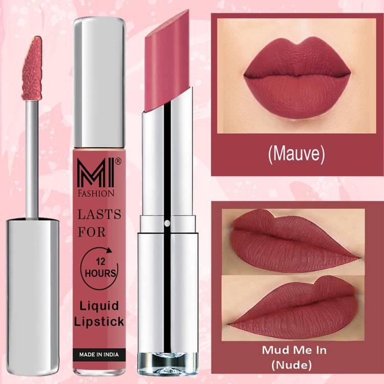 MI FASHION Made in India Lipstick Combo Offers 100% Veg Long Lasting Cruelty Free Code no 1051 Price in India