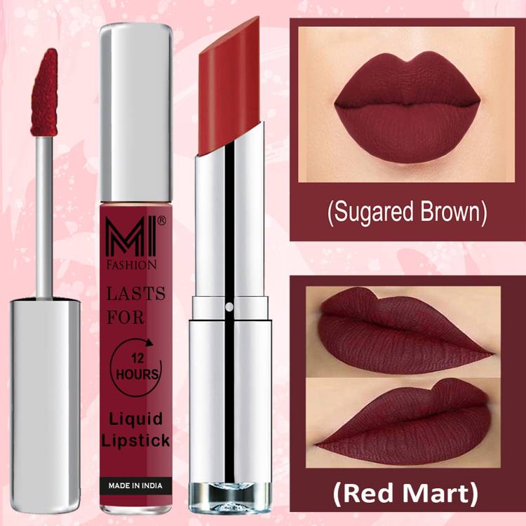 MI FASHION Made in India Lipstick Combo Offers 100% Veg Long Lasting Cruelty Free Code no 1167 Price in India