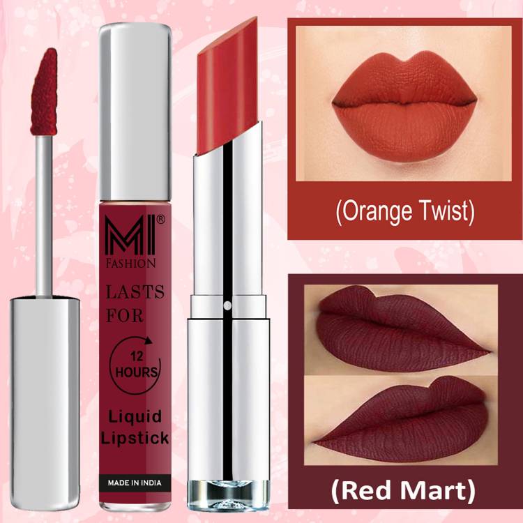 MI FASHION Made in India Lipstick Combo Offers 100% Veg Long Lasting Cruelty Free Code no 1177 Price in India