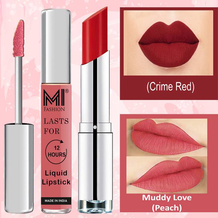 MI FASHION Made in India Lipstick Combo Offers 100% Veg Long Lasting Cruelty Free Code no 1139 Price in India