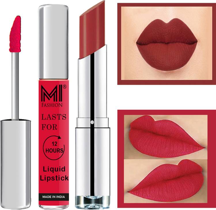 MI FASHION Made in India Lipstick Combo Offers 100% Veg Long Lasting Cruelty Free Code no 1211 Price in India